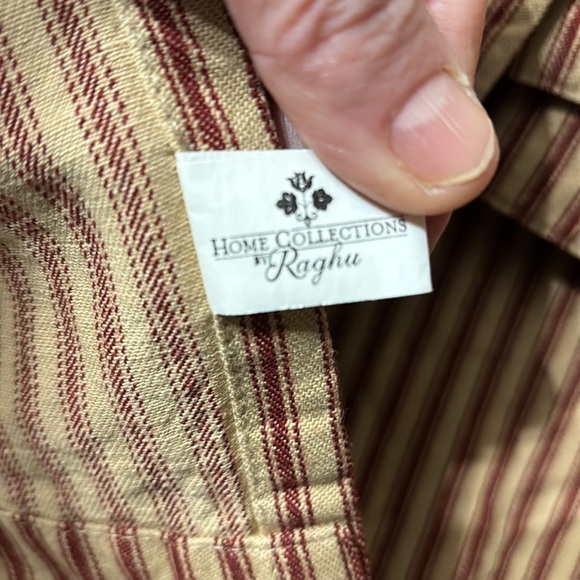 PRE OWNED Home Collection by Raghu York Ticking Barn Red & Nutmeg Shower Curtain - Picture 13 of 15